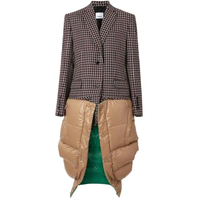 Burberry Tartan Dry Wool Tailored Jacket With Detachable Vest In Bordeaux