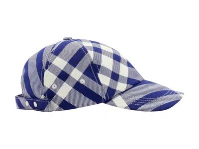 Pre-owned Burberry Tartan Pattern Baseball Cap In Blue White