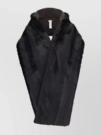 Burberry Tartan Pattern Reversible Hooded Scarf In Black