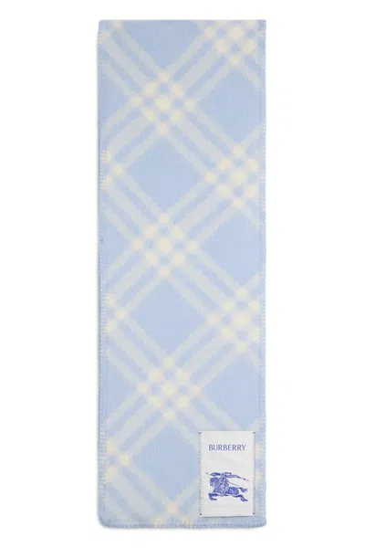 Burberry Tartan Pattern Scarf In Blue