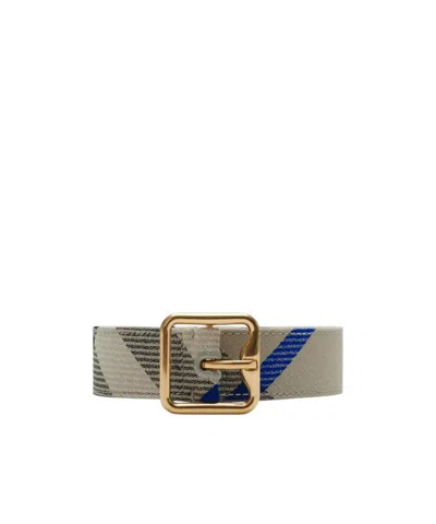 Burberry Tartan-patterned Leather Belt In Nude