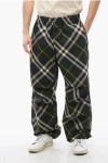 Burberry Tartan Patterned Nylon Sweatpants With Drawstringed Ankle