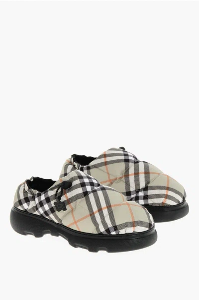 Burberry Tartan Patterned Puffy Quilted Mules In Multi