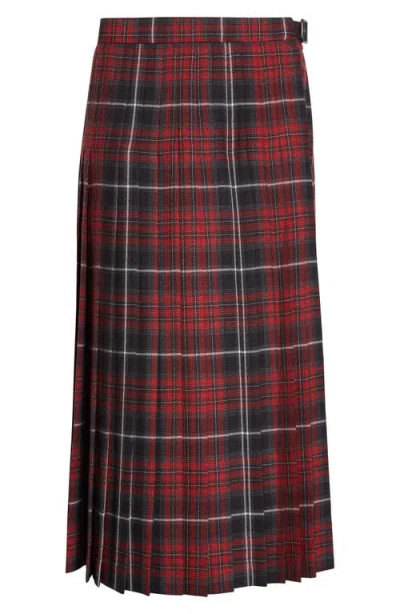BURBERRY BURBERRY TARTAN PLEATED MIDI SKIRT
