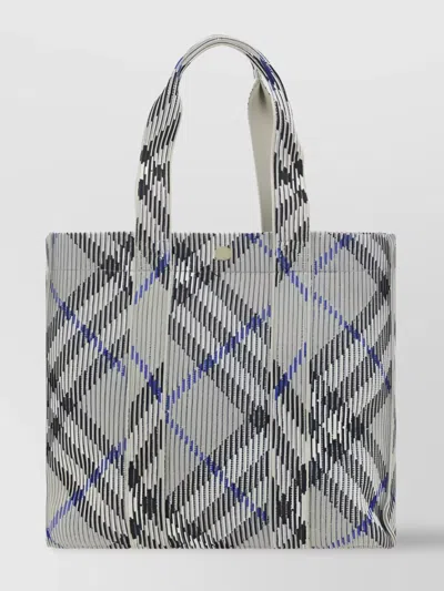 Burberry Tartan Print Tote Shoulder Bag