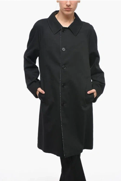 Burberry Tartan Reversible Coat In Black