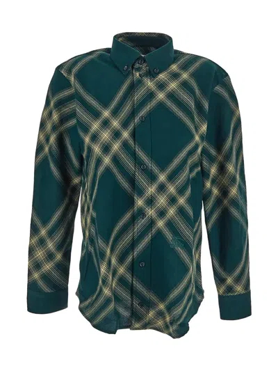 Burberry Tartan Shirt In Green