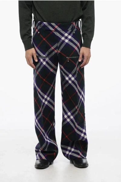 BURBERRY TARTAN VIRGIN WOOL MULTIPOCKETED PANTS