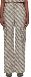 Burberry Cotton Pants Checked Pattern Trousers In Husk Ip Check