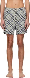 Burberry Taupe Check Swim Shorts In Lichen Ip Check