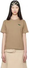 BURBERRY TAUPE EMBROIDERED T-SHIRT