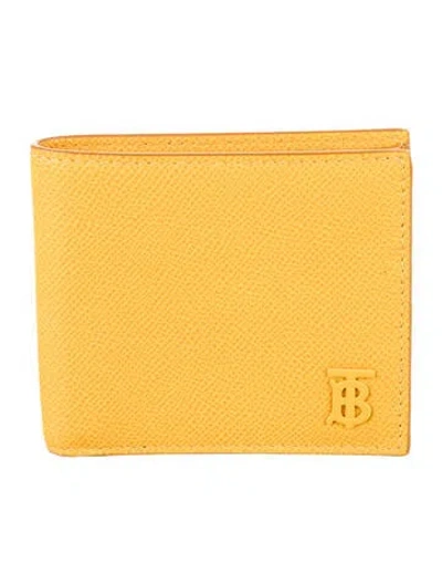 Pre-owned Burberry Tb Bifold Tb Monogram Wallet W/ Tags In Yellow