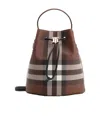 Burberry Women Embroidered Canvas Bucket Bag In Multicolor