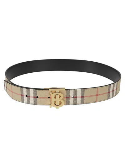 Burberry Tb Buckled Belt In Archive Beige/gold
