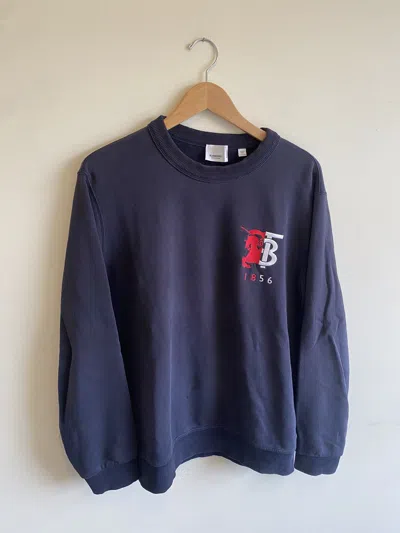 Pre-owned Burberry Tb  Logo Sweater Thomas  1856 Nova Check In Blue