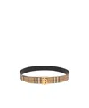 Burberry Tb Check-print Belt In Black