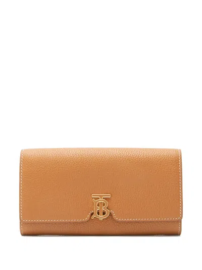 Pre-owned Burberry Tb Continental Wallet In Neutral