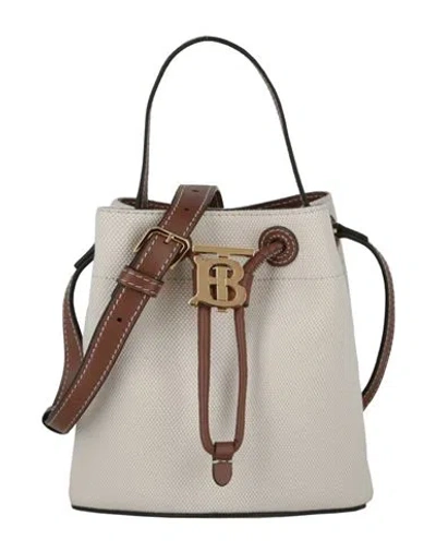 Burberry 'tb' Cotton Bucket Bag Woman Handbag Brown Size - Cotton