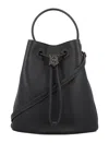 Burberry Tb Grainy Bucket Bag In Black