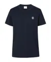 Burberry Parker Logo-embroidered Cotton-jersey T-shirt In Black
