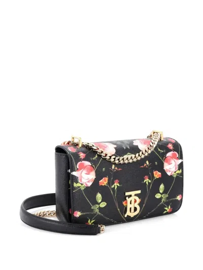 Pre-owned Burberry Tb Flap Chain Bag Printed Leather Mini Shoulder Bag In Multi