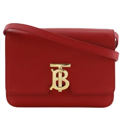 Pre-owned Burberry Tb Flap Leather Red Leather Clutche & Pouche Bag ()