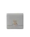 Burberry Tb Grained-texture Leather Wallet In Gray