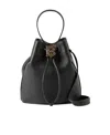 Burberry Tb Mini Black Leather Bucket Bag In Black