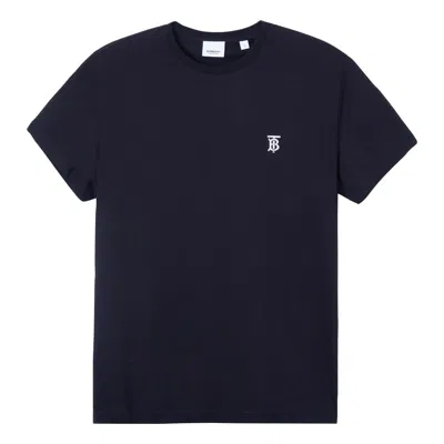 Burberry Tb Logo Classic Short Sleeve Black In Blue