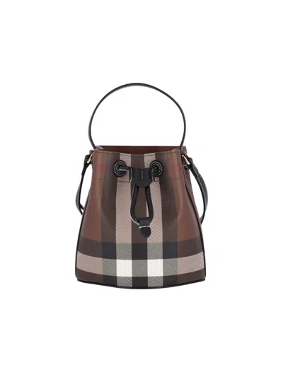 Burberry Tb Mini Bucket Bag In Brown
