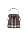 Burberry Mini Tb Checked Bucket Bag In Brown