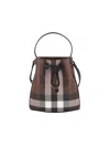 Burberry Mini Tb Checked Bucket Bag In Brown