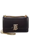 Burberry Tb Mini Leather Shoulder Bag In Black