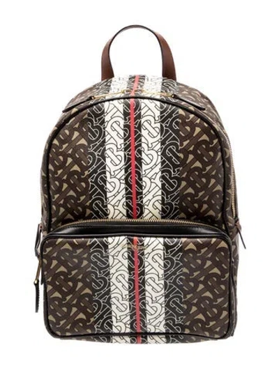 Pre-owned Burberry Tb Monogram Backpack In Brown