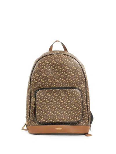 Pre-owned Burberry Tb Monogram Backpack In Brown