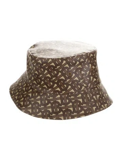Pre-owned Burberry Tb Monogram Bucket Hat In Brown