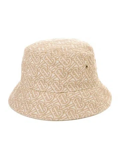 Pre-owned Burberry Tb Monogram Bucket Hat In Neutral