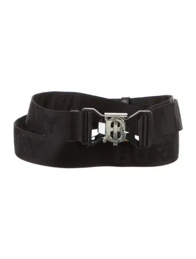 Pre-owned Burberry Tb Monogram Canvas Belt In Black