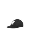 Burberry Monogram Embroidered Baseball Cap In Black