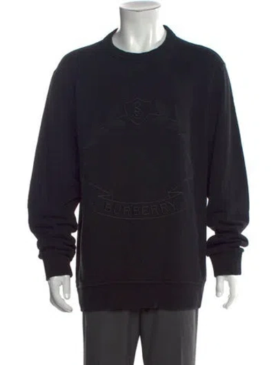 Pre-owned Burberry Tb Monogram Crew Neck Sweatshirt In Black