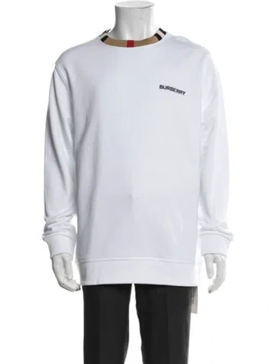Pre-owned Burberry Tb Monogram Crew Neck Sweatshirt W/ Tags In White
