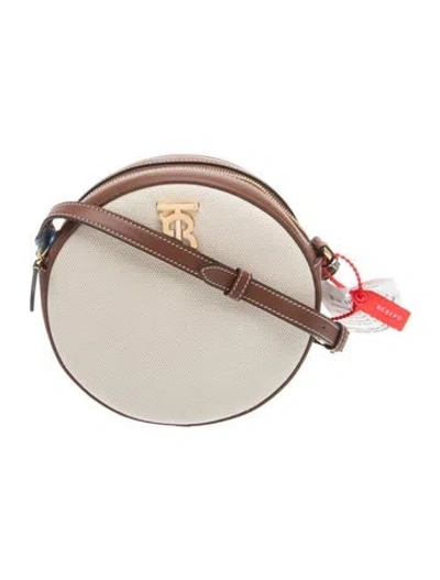 Pre-owned Burberry Tb Monogram Crossbody Bag In Neutral
