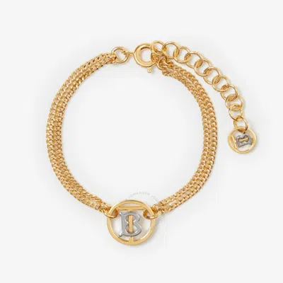 Burberry Tb Monogram Double-chain Bracelet In Gold