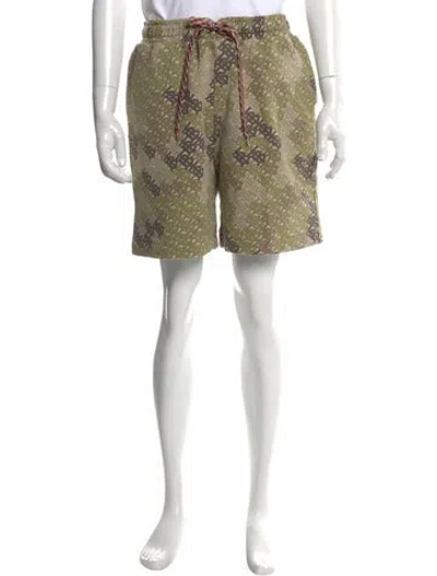 Pre-owned Burberry Tb Monogram Jogger Shorts In Green