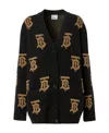 Burberry Monogram Motif Wool Jacquard Cardigan In Black