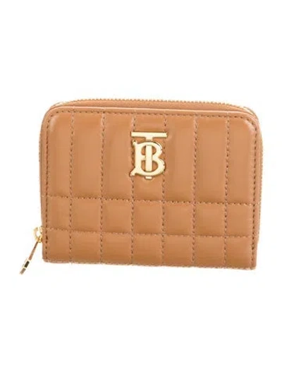 Pre-owned Burberry Tb Monogram Leather Continental Wallet In Neutrals
