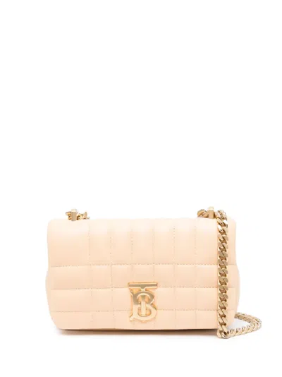 Burberry Lola Mini Quilted Leather Bag In Neutrals