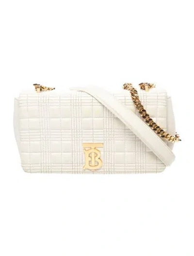 Pre-owned Burberry Tb Monogram Lola In White