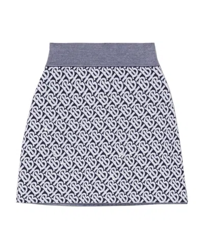 BURBERRY BURBERRY MONOGRAM JACQUARD KNITTED MINI SKIRT