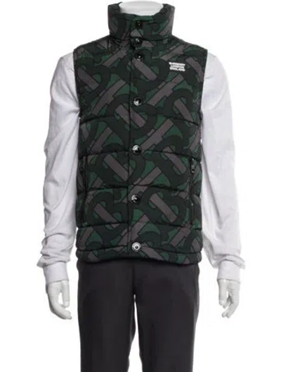 Pre-owned Burberry Tb Monogram Patterned Vest In Green